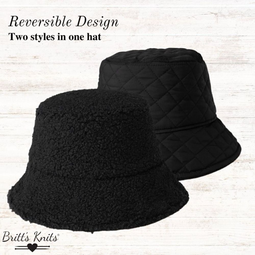 Britt's Knits Reversible Sherpa Bucket Hat